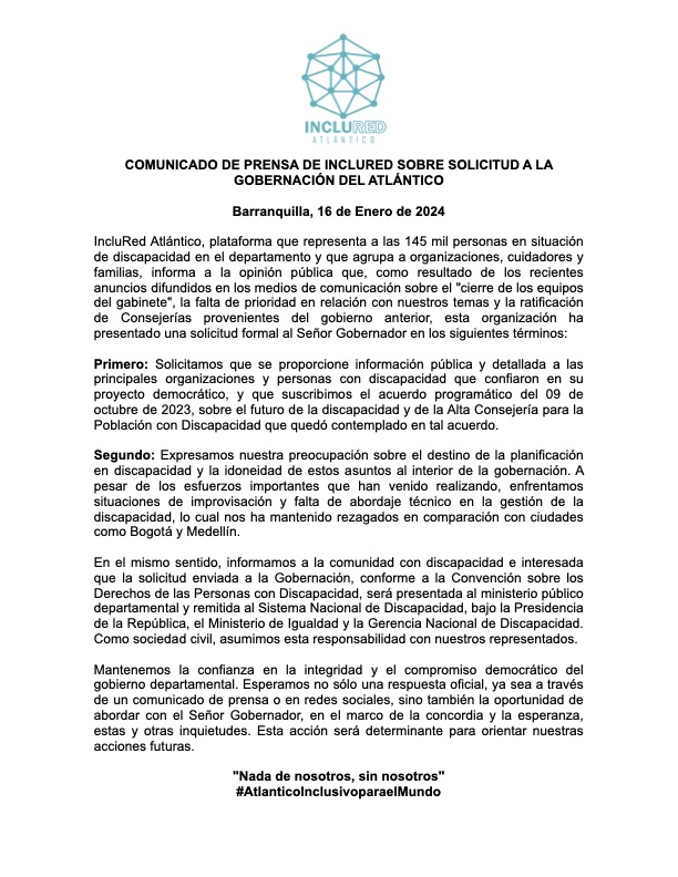 inclured's tweet photo. @veranodelarosa esperamos dialogar pronto con usted, pese a que sentimos que una vez más, nuestro sector ha sido dejado como como un tema ausente en la lista de sus prioridades. @EduardAndresGo1 @jorgecura1070  @AlejandroChar @AnaMariaAljure @PedroLemusN @alfredovarelad @jpserna https://t.co/CJdAdIVUDm