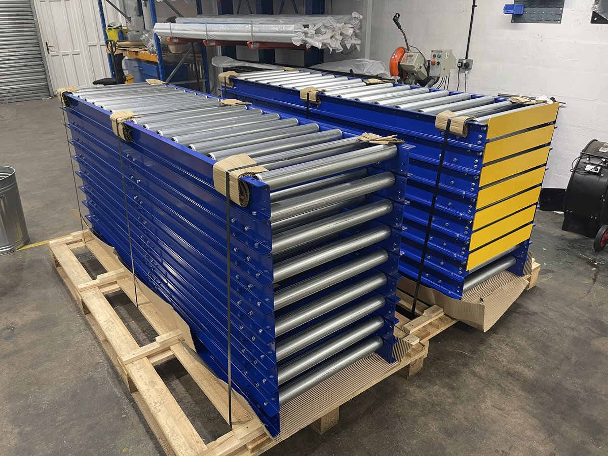 KCT 6 #gravityroller #conveyors packed and ready to go! conveyorsections.co.uk/gravity-convey…