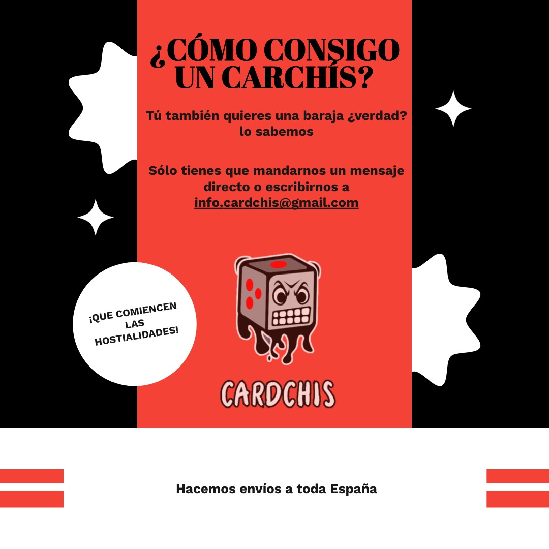 cardchis's tweet photo. ¿CÓMO CONSIGO UN CARCHÍS‼️🎲⁉️

🤓Tú también quieres una baraja ¿verdad? lo sabemos

✉️Sólo tienes que mandarnos un mensaje directo o escribirnos a info.cardchis@gmail.com

📍Hacemos envíos a toda España https://t.co/Fdx0reyzWj