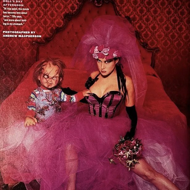 anythingslasher's tweet photo. Jennifer Tilly &amp; Chucky
Premiere Magazine (1998) https://t.co/eG4AVWz3T5