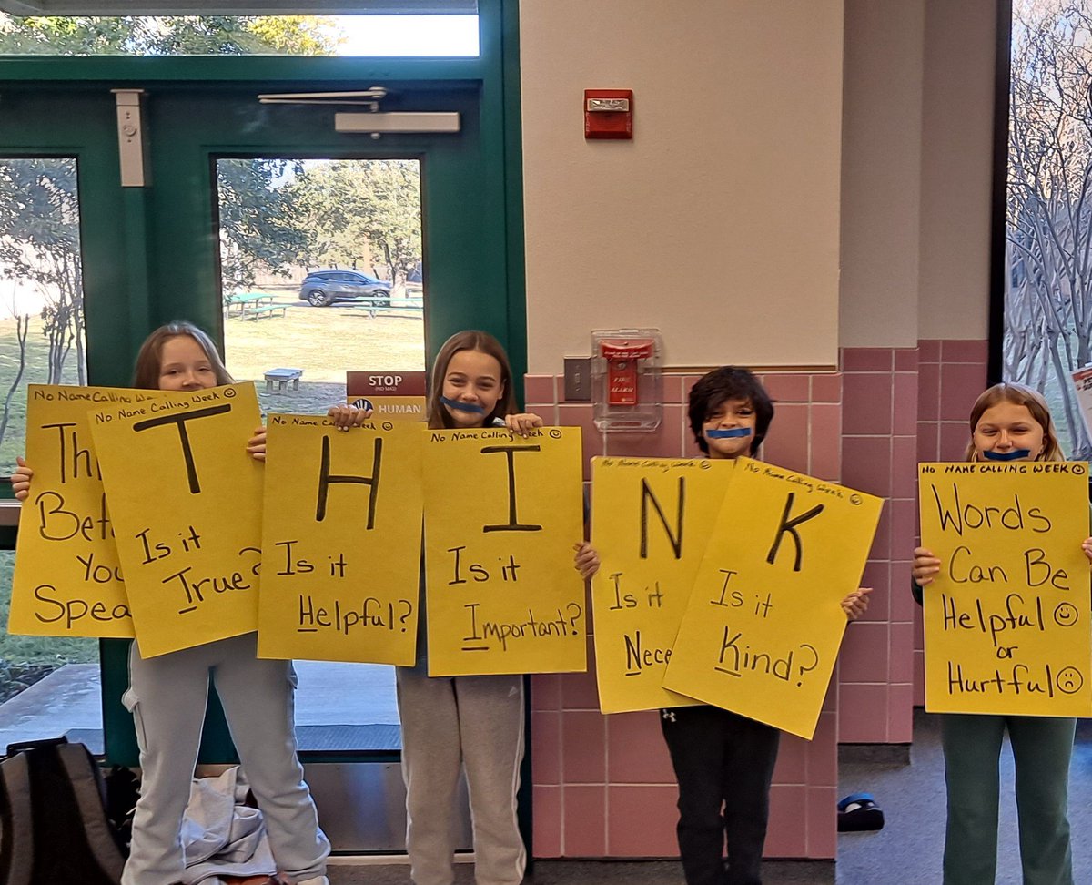 This week is No Name Calling Week! We are thinking about how our words can help or hurt others. #NoPlaceForHate