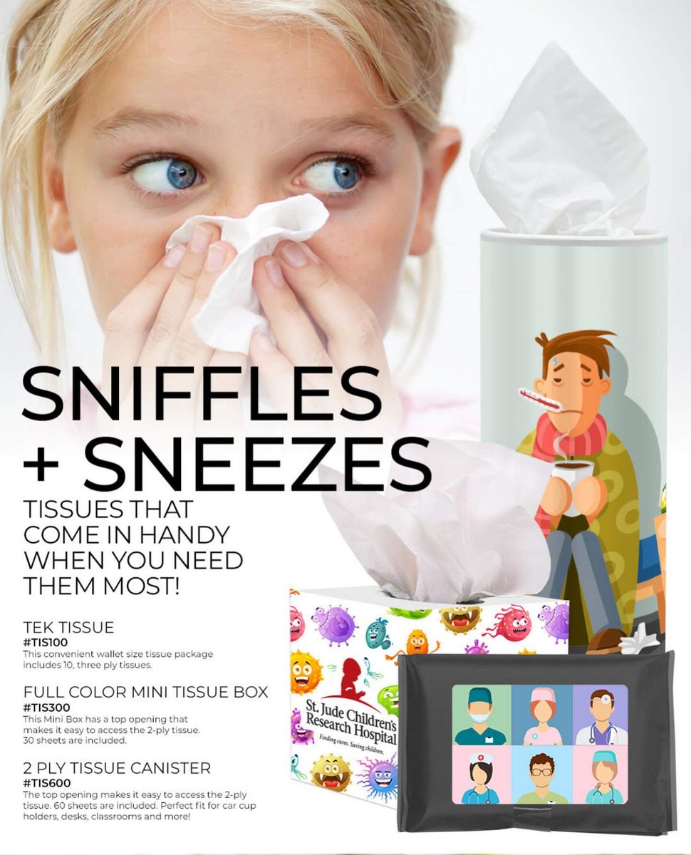 Not just for the winter months ☃️ but essential all year round! 🏖 Tissues make an excellent giveaway for #tradeshows, #hotels, #healthfairs, #healthclinics, #schools, 🏤 #hospitals 🏨 so much more.
 #promoproducts #school #tissue #yourlogohere #logodesigns #sneezing #blowyournos