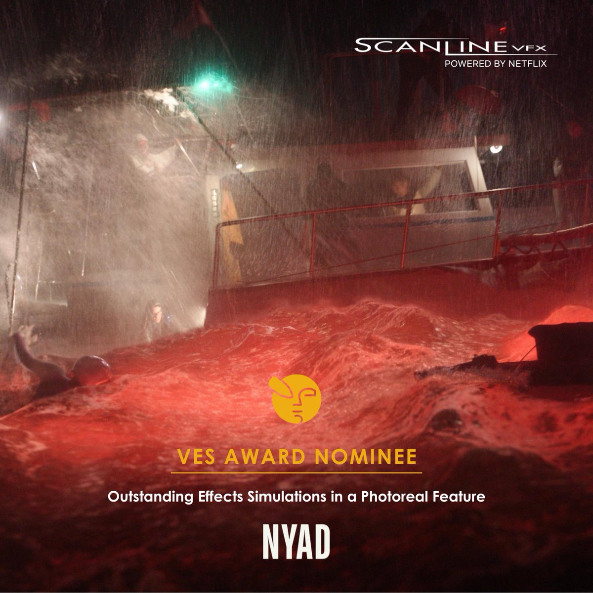 Scanline_VFX's tweet photo. Congratulations to our #Nyad team who have been nominated for a #VESAward for Outstanding Effects Simulations in a Photoreal Feature!
Well done to everyone who was nominated and good luck at the 22nd Annual @VFXSociety Awards, taking place February 21 in LA! #scanlinevfx https://t.co/jPoYFKxZmV