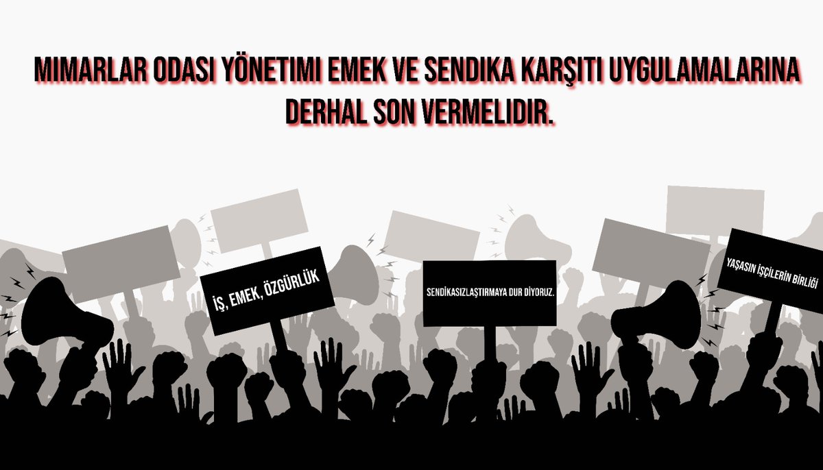 Bir an önce sendikamızın yetkisine yapılan itirazın geri çekilmesini, sendikamızın tanınmasını, sendikalılaşma hakkımıza saygı duyulmasını ve iyi bir toplu sözleşme için masaya oturulmasını bekliyoruz!
#sendikamadokunma
#mimarlarodası
