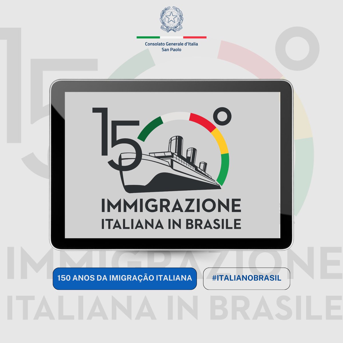 Apresentamos o logo celebrativo dos 150 anos da Imigração Italiana no Brasil 🇮🇹🇧🇷👏🏼
Todas as informações disponíveis em conssanpaolo.esteri.it/it/news/dal_co…