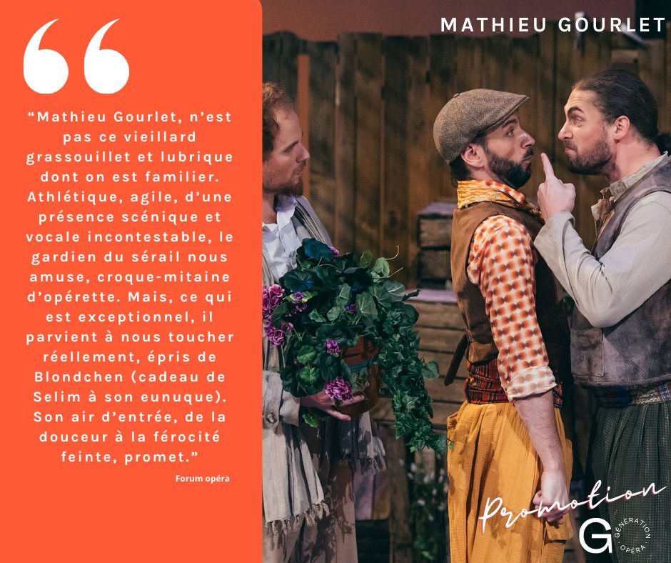 Retour presse sur la participation de Mathieu Gourlet basse de la promotion GO 23/24 dans le rôle d'Osmin (L' Enlévement au Sérail) à l'Opéra de Clermont-Ferrand ⭐️✨