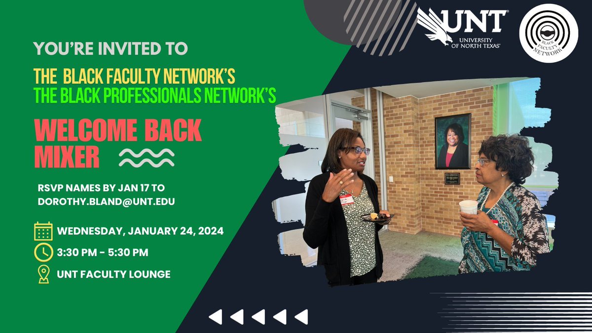 We are so excited about this welcome-back event! Please join us next week as we network and be in community with one another! <a href="/UNT_BFN/">UNTBFN</a> <a href="/UNTFacSuccess/">UNT Faculty Success</a>