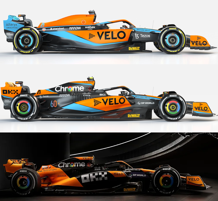 Mars_935's tweet photo. McLaren livery comparisons. 

- Stealth vs 2024
- 2022 vs 2023 vs 2024

#f1 #Formula1 #McLaren https://t.co/oG3hpf2M3X