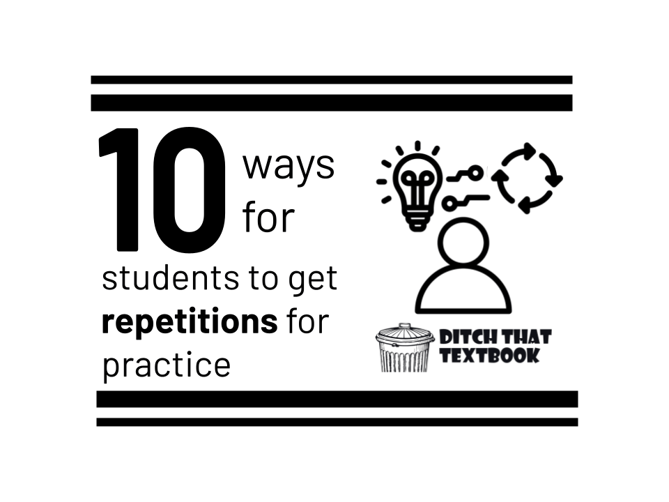 TCEA's tweet photo. 🔟 Ways for Students to get REPETITIONS for Practice

https://t.co/0CmCPc46KK  via @jmattmiller
#edtech #teaching #learning https://t.co/s6ZhRYzcZe