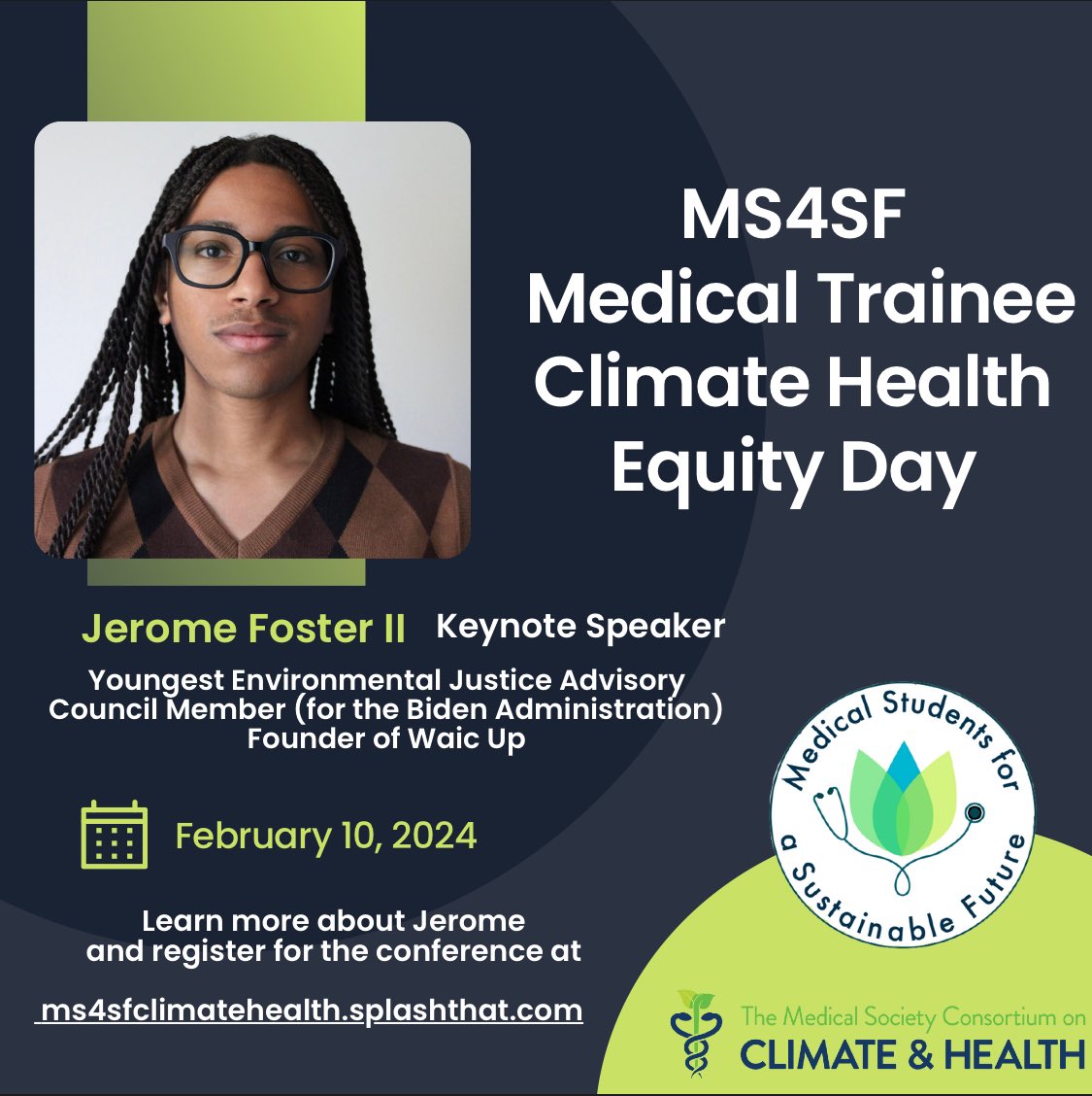We can’t wait to have Jerome Foster speak at our upcoming conference! There’s still time to register for both in person and virtual options at ms4sfclimatehealth.splashthat.com

#MedTwitter #climatehealth #climatejustice