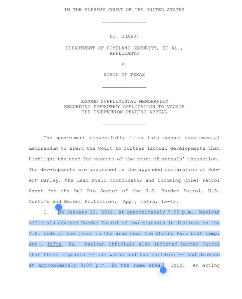 EndWokeness's tweet photo. BREAKING: The Biden Administration is quietly backtracking on their blood libel against the Texas National Guard

Last week, Biden officials accused Texas of preventing the feds from saving 3 drowning migrants.

The government just admitted in court that Texas was only informed a full hour AFTER they already died. 

The Biden DOJ tried to use this tragedy as a pretext to seizing control of Shelby Park & opening it up for illegals again.