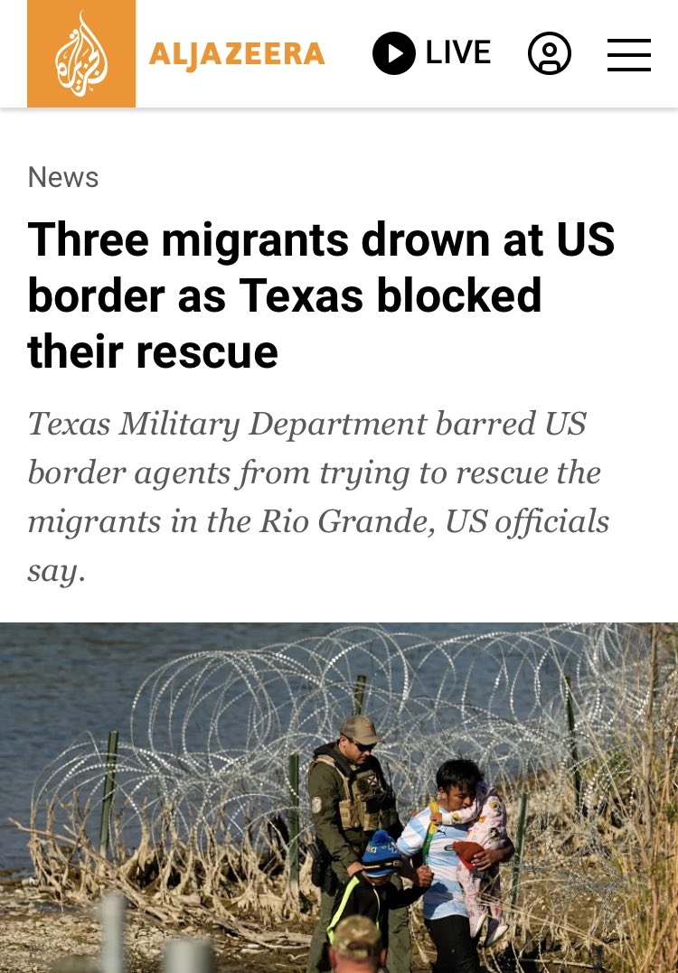 EndWokeness's tweet photo. BREAKING: The Biden Administration is quietly backtracking on their blood libel against the Texas National Guard

Last week, Biden officials accused Texas of preventing the feds from saving 3 drowning migrants.

The government just admitted in court that Texas was only informed a full hour AFTER they already died. 

The Biden DOJ tried to use this tragedy as a pretext to seizing control of Shelby Park & opening it up for illegals again.