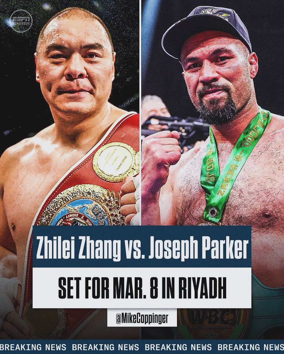 fighthooknews's tweet photo. So Joseph Parker has stepped up once again to challenge Chinese Heavyweight WBO interim Champion Zhilei Zhang on the undercard Joshua vs Ngannou March 8th ins Saudi Arabia. #zhangparker #heavyweights #chineseboxing #fighthooknews #boxingmedia #boxingfans #boxingworld https://t.co/LZWEWbhruz