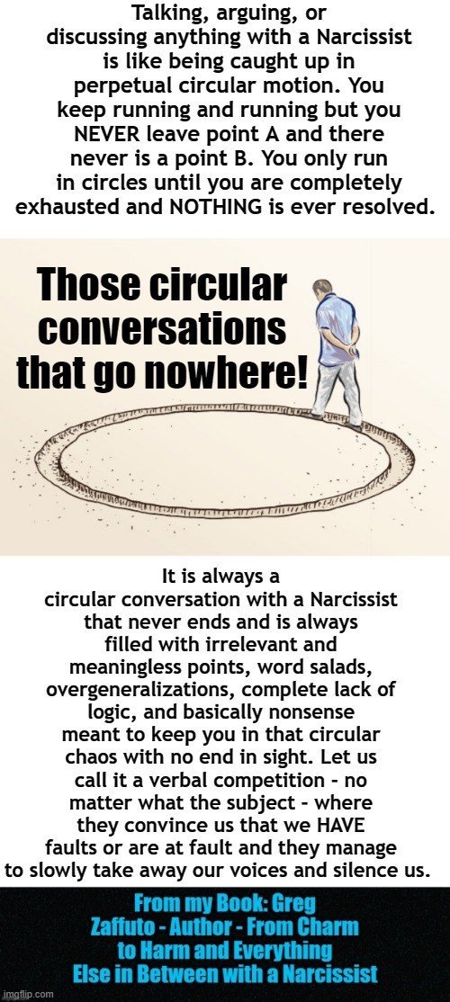 LucyLathamBooks's tweet photo. narcissist abuse #Narcissism Those chaotic and circular conversations that are intentional to confound, confuse, exhaust, trap, and diminish us!  https://t.co/HdqUap2R2U https://t.co/N1ZqtE8EXy https://t.co/8GOLsyjUsG