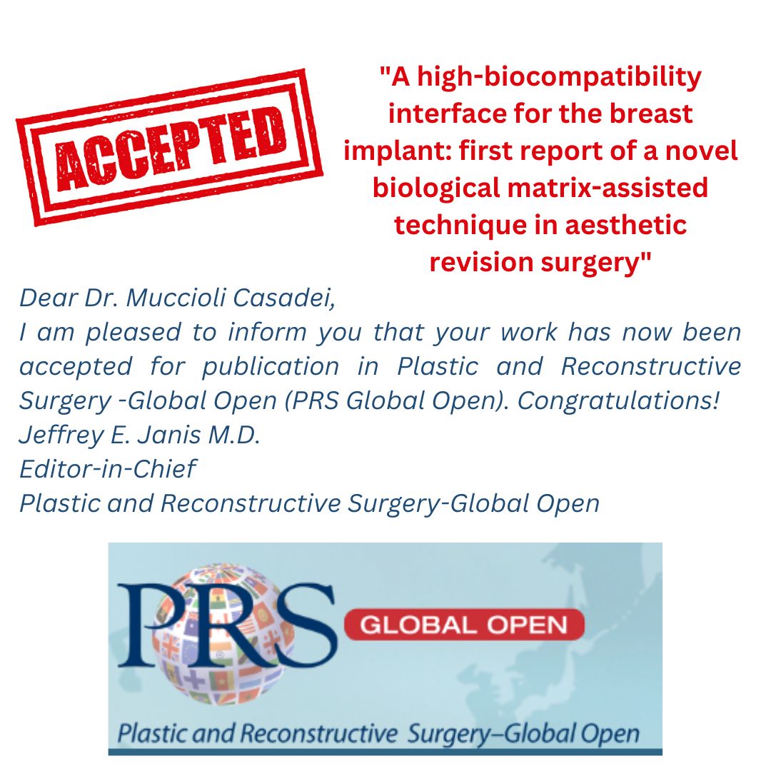 PRS Global Open just accepted my paper! Read 'A high-biocompatibility interface for the breast implant: first report of a novel biological matrix-assisted technique in aesthetic revision surgery' on PRS Global Open soon.
#plasticsurgery 
@PRSGlobalOpen