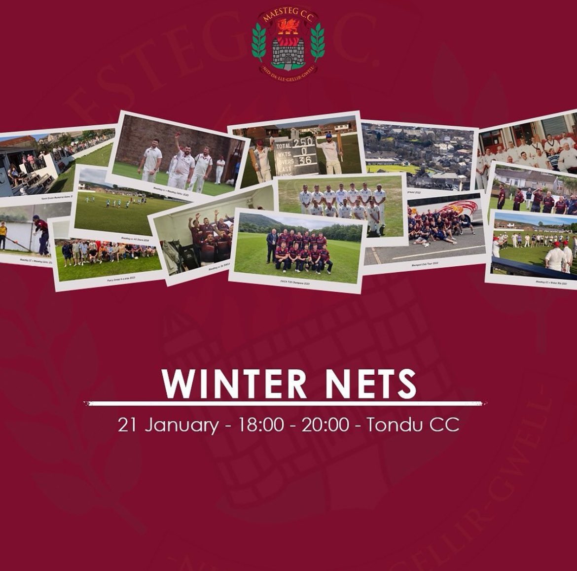 MaestegCC's tweet photo. 🚨 Winter Nets 🚨

It's that time of year again 🏏 

We're gearing up for a big year and we'd love to see old and new faces to come along for the journey. All are welcome and we insure a warm welcome to anyone willing to don the navy and maroon

📍 Tondu CC
📆 21st January
⏰ 6pm https://t.co/CzwrcOAOoZ