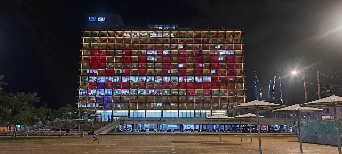 Today marks 100 days that 136 hostages are being held in Gaza by the terror organization Hamas. Tonight, Tel Aviv's city hall lights with the word 'NOW' sending a strong message to release all the hostages! #BringThemHomeNow