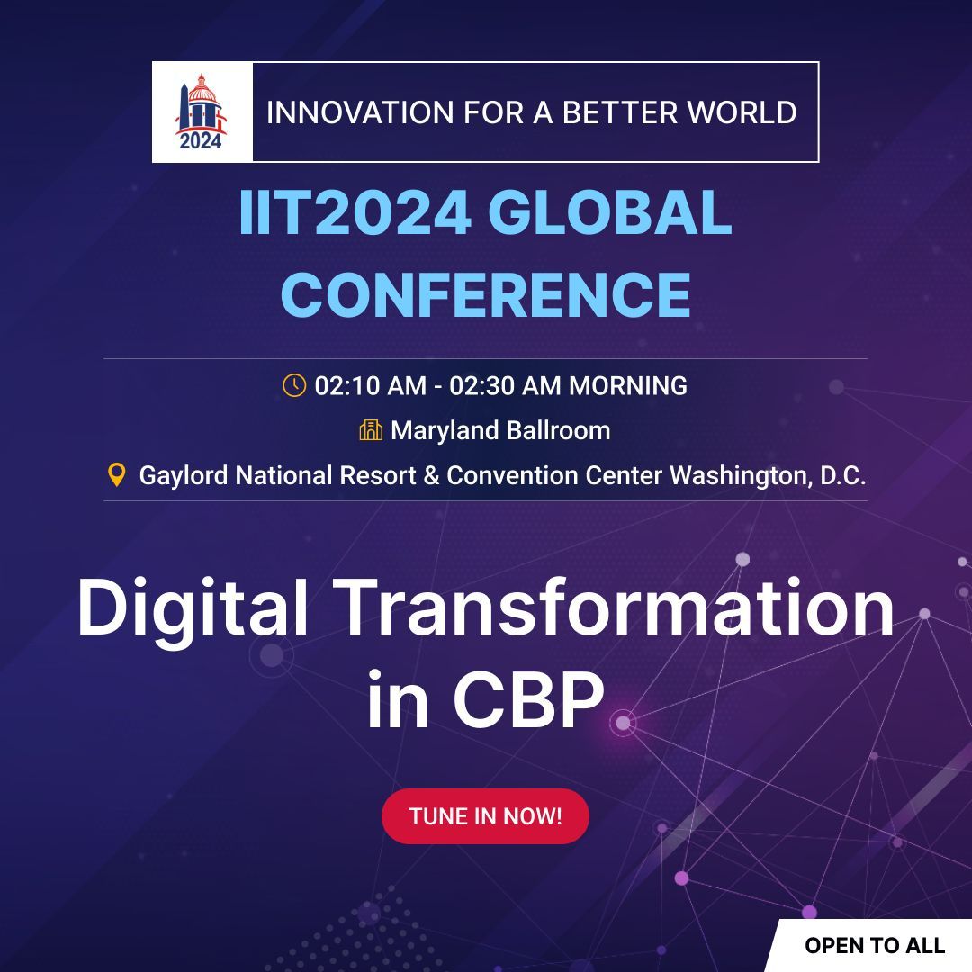 Get ready for an immersive session on Digital Transformation in CBP! 🚀💻 Exciting insights and innovation await. 

 ➡️ Don't miss out! Tune In Now: buff.ly/47C5pDl 

#IIT2024GlobalConference #IITAlumni #GlobalInnovation #ConferenceHighlights #Event