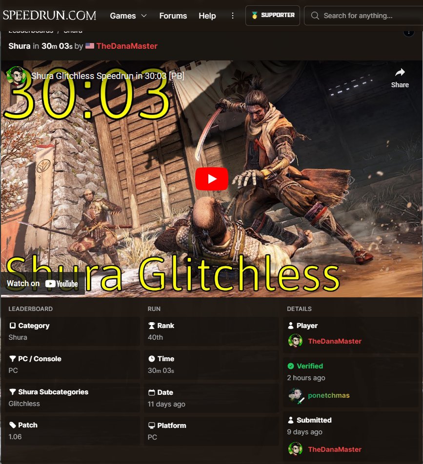 TheDanaMaster's tweet photo. Almost a whole year since my last PB, but finally got it. VOD doesn't have any mic or cam and is just gameplay, but it's on my YouTube channel as well as Twitch should anyone wish to view https://t.co/7Oibn55V42