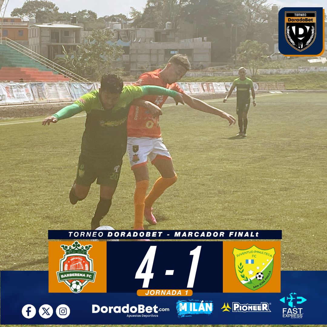 Finaliza en Barberena ⚽

El equipo naranja, da cuenta de Juventud Pinulteca y le gana 4⃣ a 1⃣ en el Polideportivo de Barberena.

#CorporaciónMilán #PioneerGT #DoradoBetGuatemala #FastExpressGT #PrimeraDivisiónGT #LaLigaDeAscenso