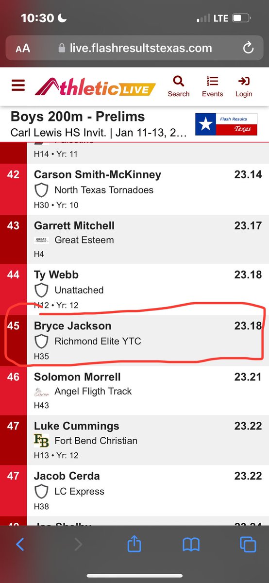 Bryce_Jackson12's tweet photo. Had a great time at the Carl Lewis Invitational❤️🤍!
200m-23.18, lane 3
60m semi-finals-7.14, lane 3 https://t.co/i6W8TwNY6p
