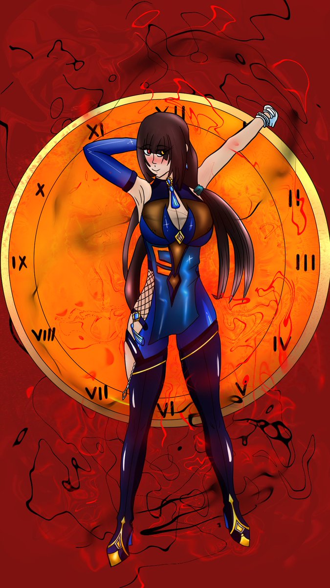 AkanGenaro's tweet photo. una kurumi haciendo cosplay de yelan #dibujodigital #dibujo  #kurumi https://t.co/lup9yDSNjA