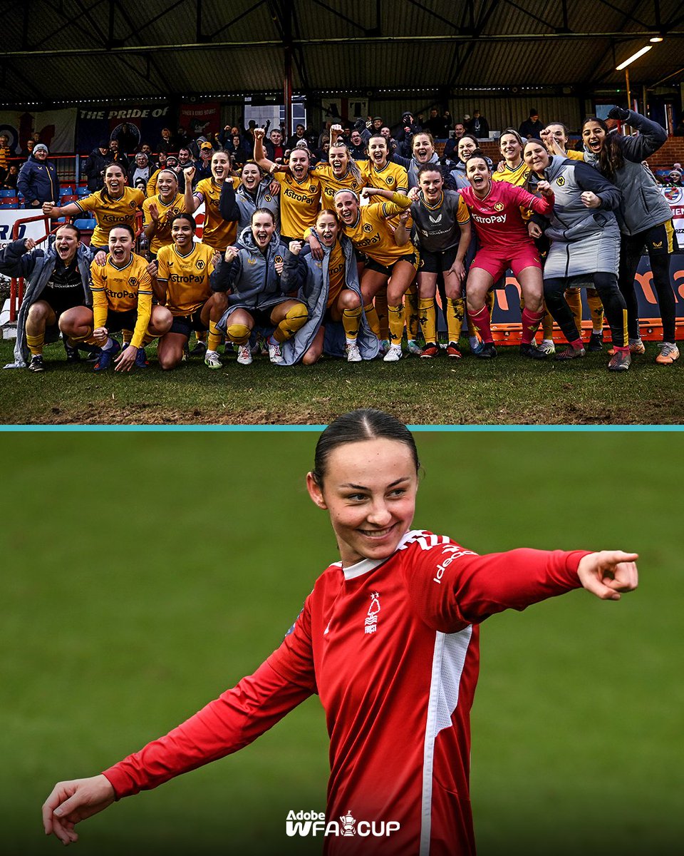 WomensFACup's tweet photo. Defying the odds 🤩

@NFFCWomen and @WolvesWomen are the only non-@BarclaysWSL and @BarclaysWC sides left in the #AdobeWomensFACup https://t.co/v0mcR4v58l