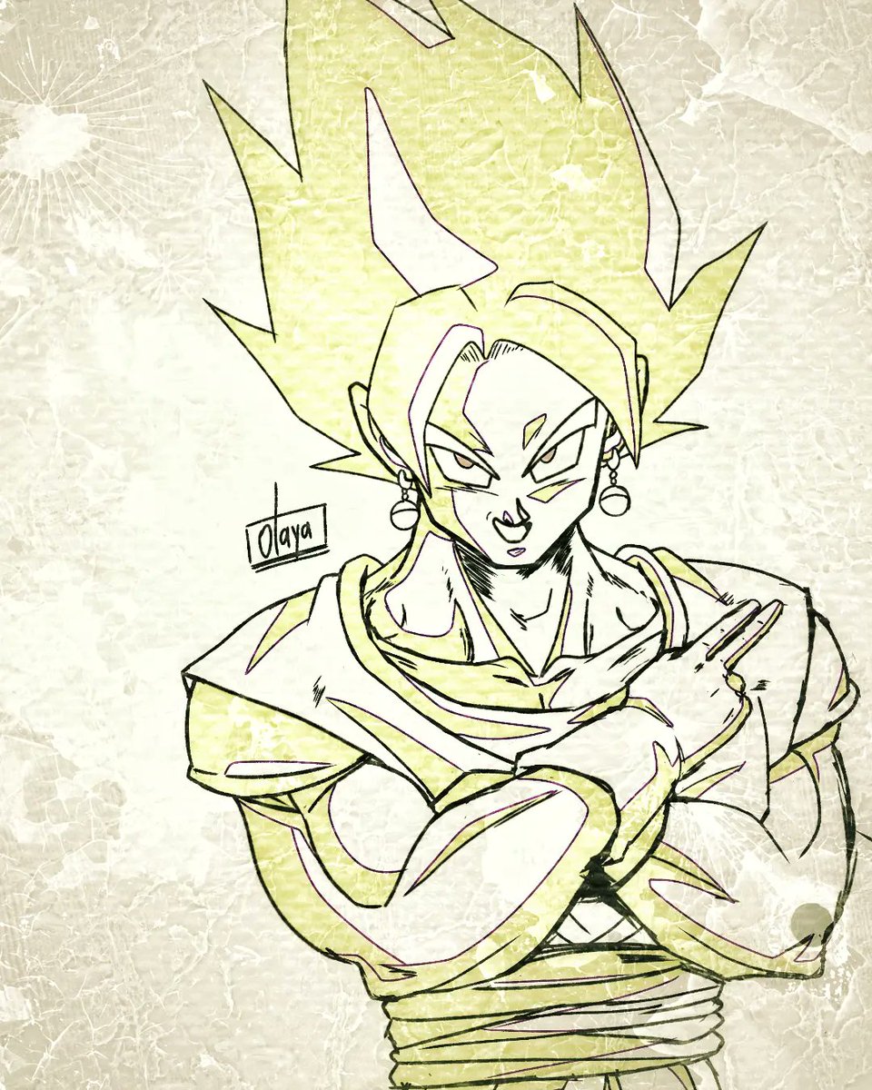 OlayArt_'s tweet photo. Las dos fusiones de Goku y Vegeta. https://t.co/SSBJbOE0Yt