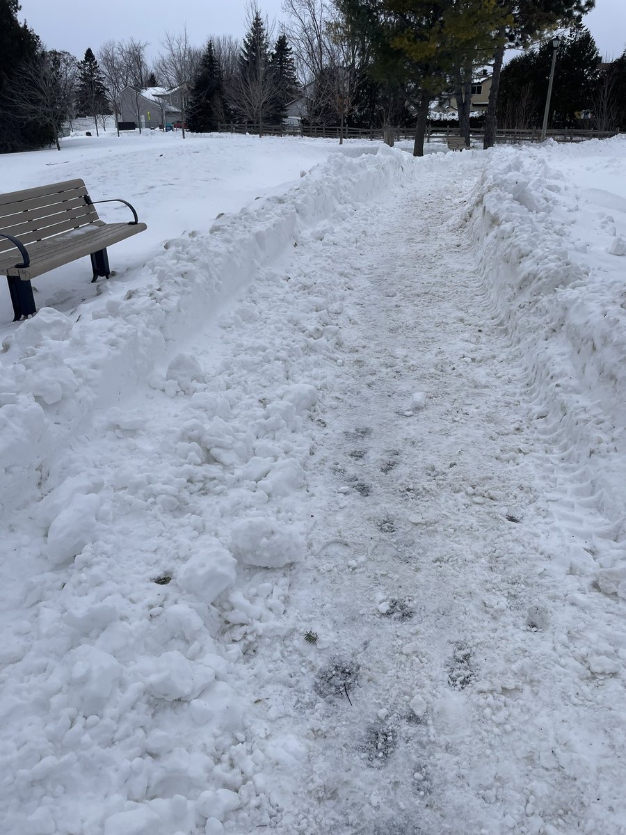 RobynHastie's tweet photo. Went out for a walk early afternoon. Those sidewalks and pathways are still a mess (and some are worse now that road plows have gone by). Took a slightly different route and submitted some more tickets. https://t.co/m03YgdmPxV
