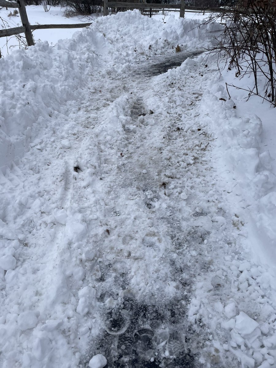 RobynHastie's tweet photo. Went out for a walk early afternoon. Those sidewalks and pathways are still a mess (and some are worse now that road plows have gone by). Took a slightly different route and submitted some more tickets. https://t.co/m03YgdmPxV