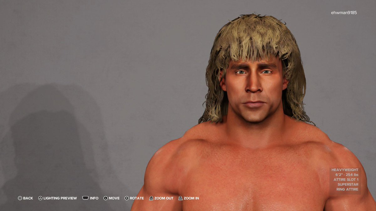 Preview for @IconsOfTheRing The 'Texas Tornado' Kerry Von Erich! Pleasure to collab with @eXecutionerX91 for this one! #WWE2K23 #TheIronClaw
