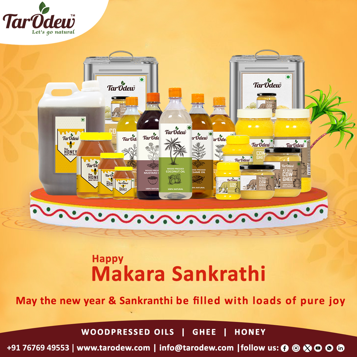 Tarodew2021's tweet photo. 🌾✨ #SankrantiWithTarodew 🪁✨

Celebrate the festival of harvest with the richness of tradition and the goodness of Tarodew Nutrifoods! 🌾🌰 Indulge in Wood Pressed Oils, Raw Honey Multiflora, and A2 Desi Cow Ghee - making your Sankranti dishes truly special. 🍯🪁 #sankranthi https://t.co/RkEfpGUtbc