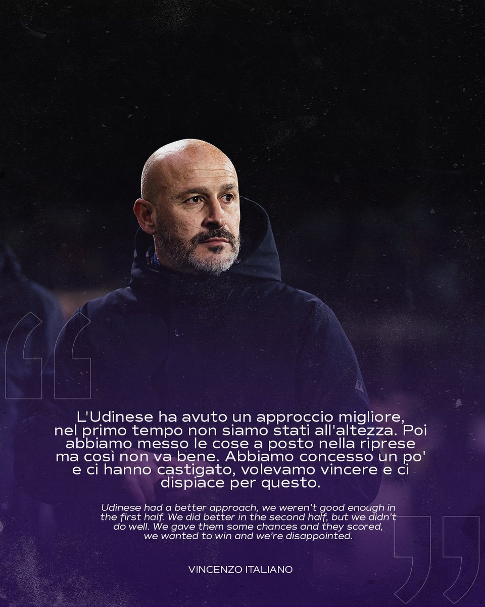 ⚜️ Vincenzo Italiano 🎙️

#ForzaViola #FiorentinaUdinese #ACFFiorentina