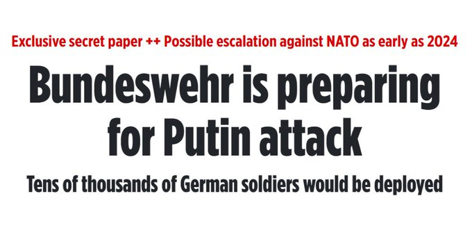 BILD’ın gizli bir belgeye dayandırdığı haberine göre, Alman ordusu Rus saldırısına hazırlanıyor ve on binlerce Alman askeri görevlendirilecek.