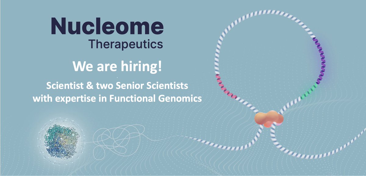 Join us to decode the genetics located in the #darkgenome to discover & develop #precisionmedicine. We're currently recruiting for 3 pivotal roles: 2 Snr Scientists & Scientist in #FunctionalGenomics. To apply: nucleome.com/careers/ #Genomics #GeneRegulation #3Dgenome #Oxford