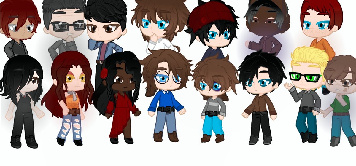FNAFVerse0's tweet photo. --Tales of Pizzaplex protagonists--
#FnafGachalife2 #Gachalife2 #Gachafnaf #Fnafbooks #TFPP
(Bottom to Top Row)
-Jessica
-Selena
-Maya
-Steve snobgrass
-Aiden
-Jace
-Sam barker
-Luca
-Grady
-Caden
-Robbie 
-Mr.Renner
-Abe
-Mr.Burrows
-Billy https://t.co/Tyw0x4F829