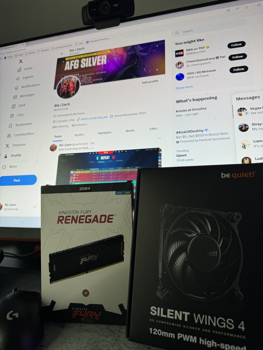 zachonval's tweet photo. GIVEAWAY!!! Like + RT to enter!

Be Quiet! Silent Wings 4 120mm Fan
Kingston Fury Renegade 16GB RAM

Winner picked on stream on January 21st at 7PM. Good luck! https://t.co/bz0f0DFrL0