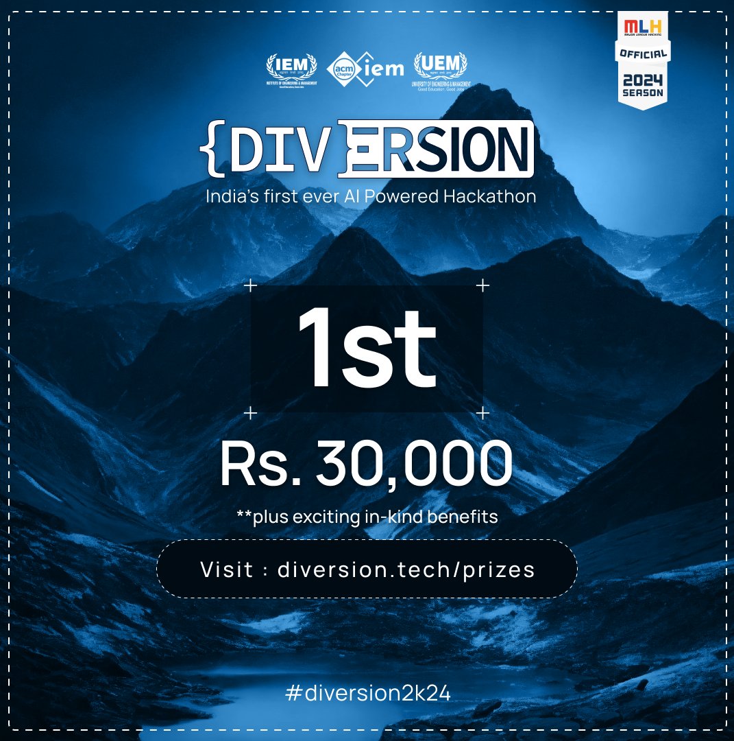 Diversion2K26's tweet photo. Finally the thing that was on everyone's mind! 🧠

Here are the Diversion 2k24 Cash Prizes! 🚀

🥇 First Prize
💸 30000 INR

#diversion2k24 https://t.co/MpNsHS8kJB