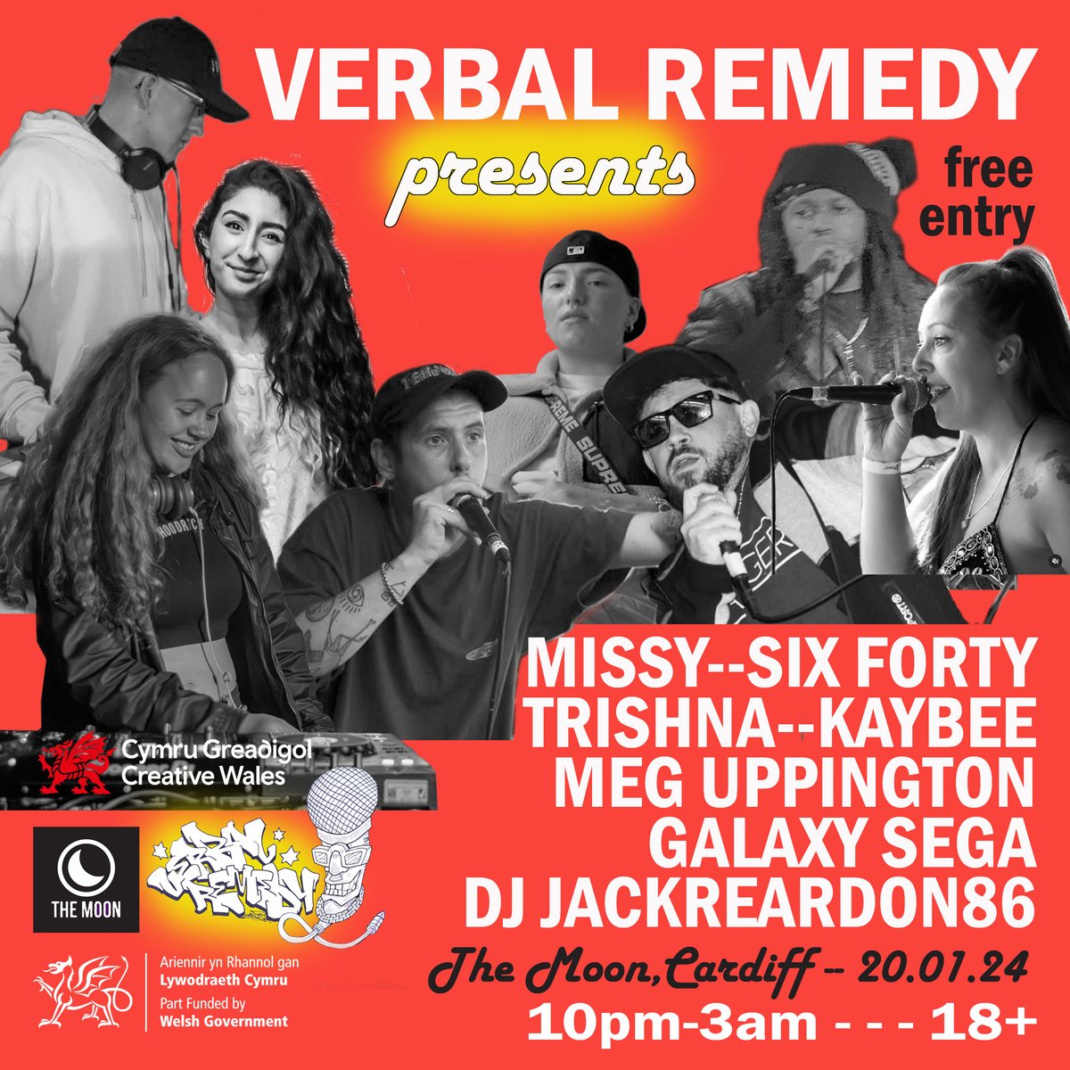 NEXT SATURDAY! 'Verbal Remedy presents' at @TheMoonCardiff After @BennyFlowz @larynxwales gig... 10pm-3am -- 18+