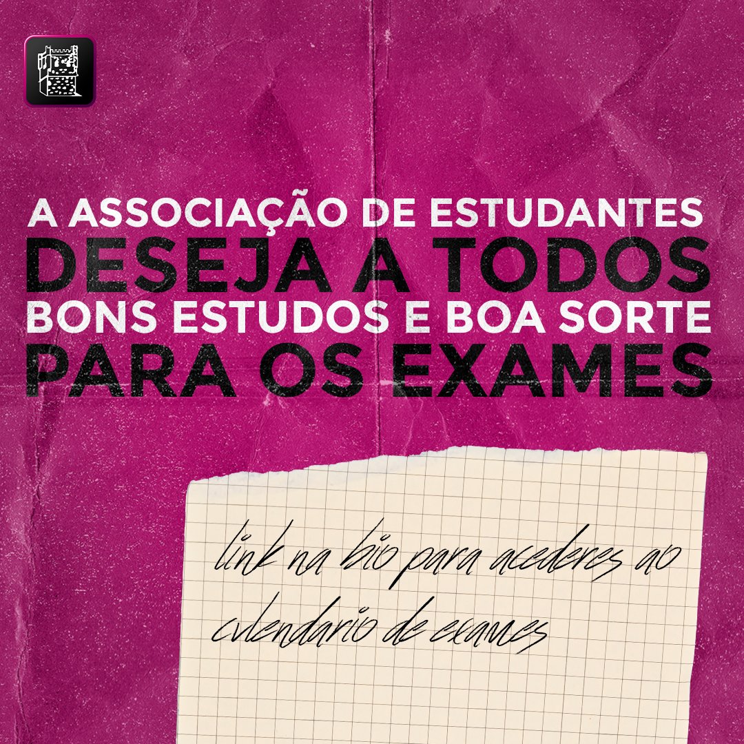 A Associação de Estudantes da ESTIG deseja a todos os alunos Bons Estudos e Boa Sorte para os exames! 📚📚

📎 Calendário disponível no Link da BIO instagram.
⚠️ Acompanhem as nossas Redes Sociais para ficar a par das novidades que estamos a preparar para o Segundo Semestre!!