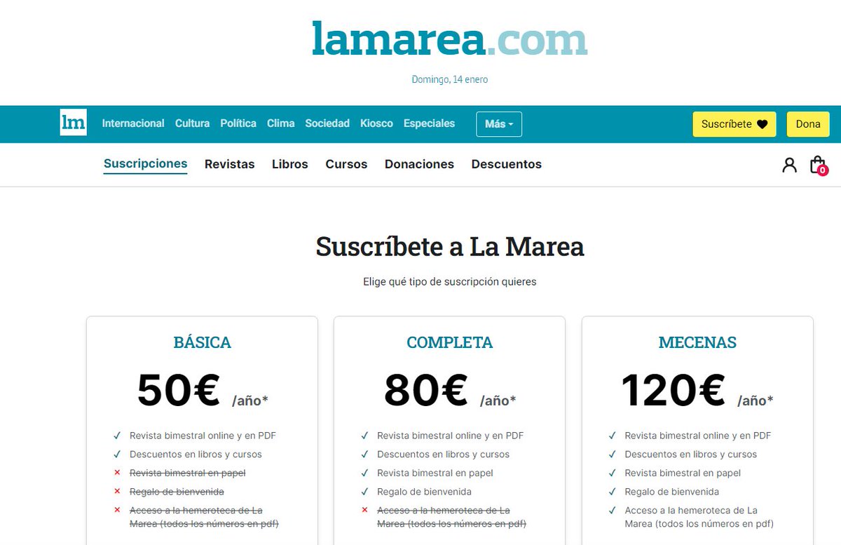 🗞️ A los medios que hacen las cosas bien hay que apoyarlos, como uno pueda, pero hay que apoyarlos.

Este año renuevo mi suscripción a <a href="/elOrdenMundial/">El Orden Mundial</a> y <a href="/lamarea_com/">La Marea</a>. Por el trabajo que hacen <a href="/EduardoSaldania/">Eduardo Saldaña</a>, <a href="/DaniDominguezRo/">Dani Domínguez</a> y toda la buena gente de sus equipos.