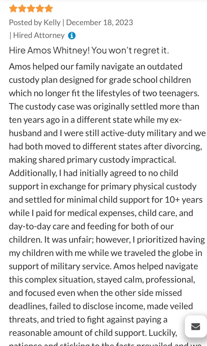 AmosMWhitney's tweet photo. Each of these situations were completely different and required different, skills, approaches, and strategies. And as you can see, they all worked out (very!) well in the end!

#familylaw #familylawattorney #familylawyer #divorce https://t.co/wp9gv4Ikhj