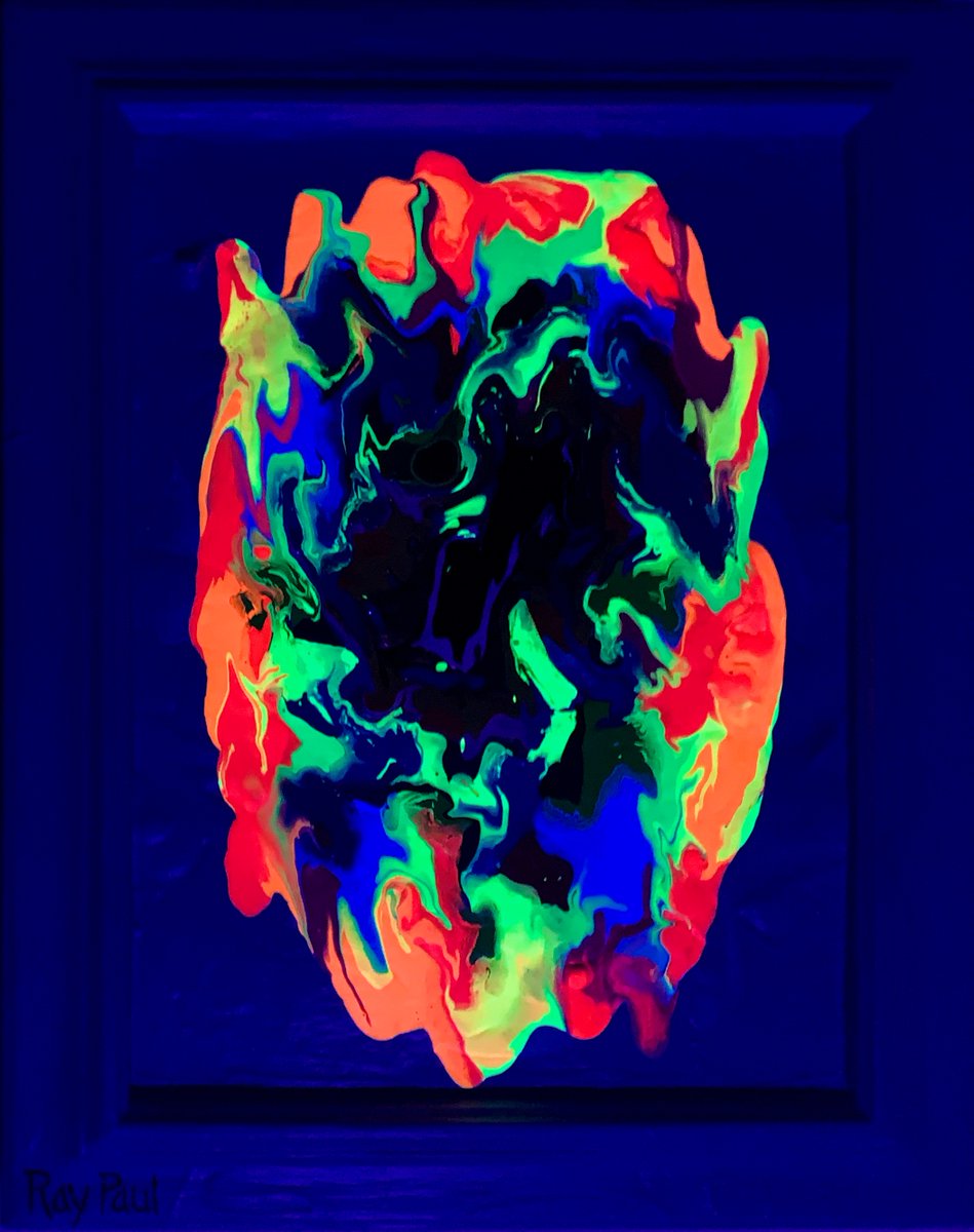 raypaul4's tweet image. "Aqua Chakra Framed," acrylic, latex and enamel on board and frame, 11" x 14" 2024 #abstractart #abstractpainting #popexpressionism #chakraart #neonpainting #moffittcancercenter #sarcomasurvivor #myselfisthestar #neonkundalini