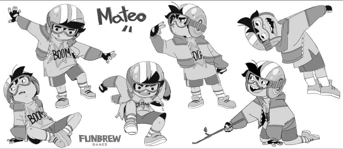 I am so happy to show my concepts I did a few years ago for indie co-op adventure game of @FunbrewGames The first character I worked on, Mateo!