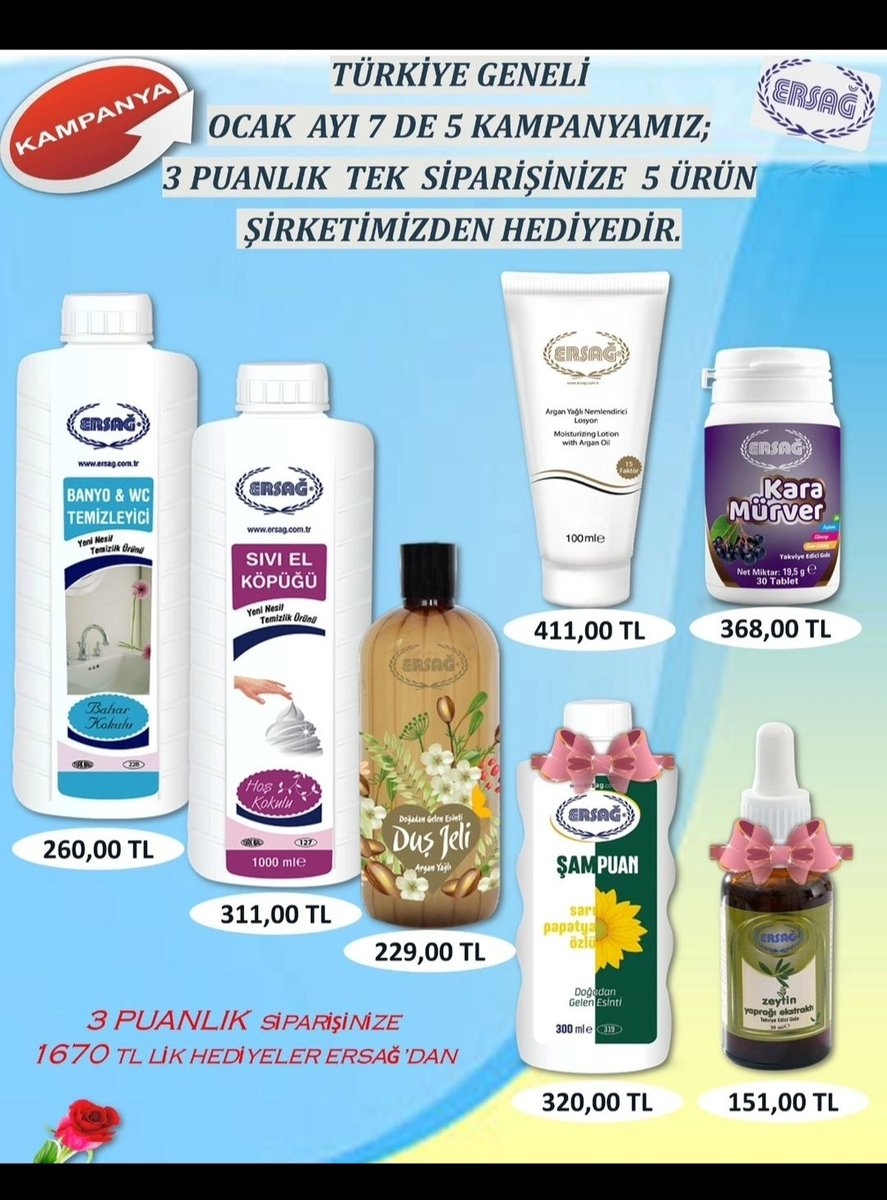 ERSAĞ KAMPANYAMIZ MUHTEŞEM HEDİYELERİ İLE DEVAM EDİYOR 🎁🇹🇷🌏