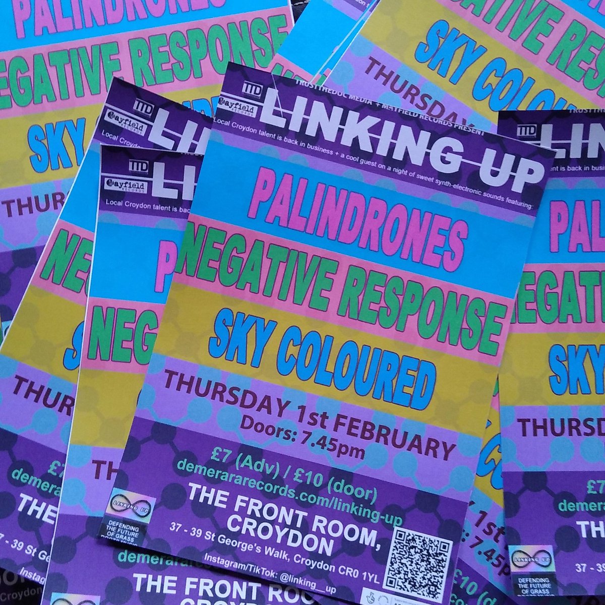 Out today with #Flyers for our next #livegig in #croydon #southlondon with #palendrones & @skycolouredband on 1 Feb presented by @TrustTheDocUK #music #London #electronicmusic #synth #indiemusic #diymusic #darksynth #minimal #postpunk #electronica #Local trust-the-doc-media.eventcube.io/events/54467/l…