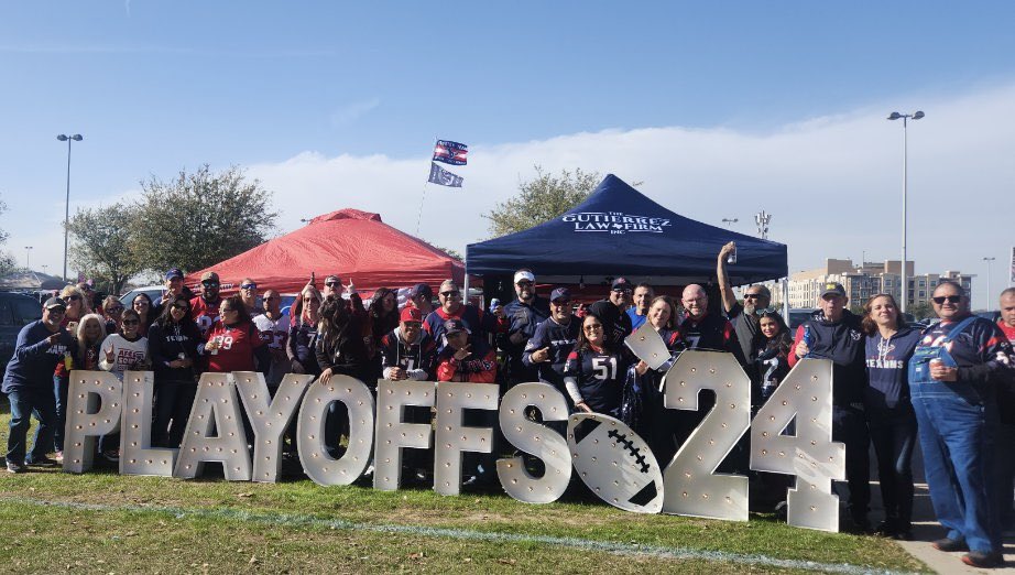 glawfirm's tweet photo. Congrats to the AFC South Champions the Houston Texans on a great win! We spent another beautiful game day with the Keeping It Simple Tailgaters! Thank you to Cippy and Veronica for hosting us again! #GoTexans #SomosTexans #TexasLawyer #SouthTexasTough 🏈 https://t.co/cC7r6SYDTi