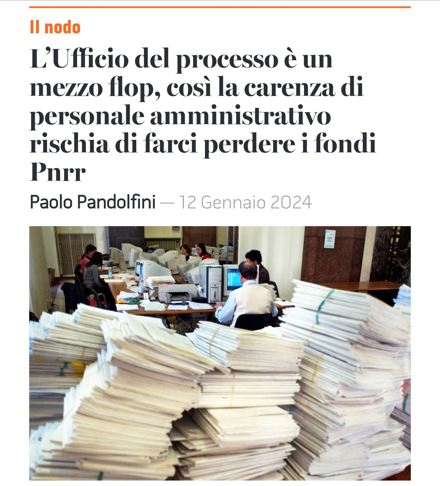 drb on X: l'Italia riparte col flop dell' ufficio del processo (Sic!) a  causa della carenza di personale amministrativo, @fdragoni ?   / X