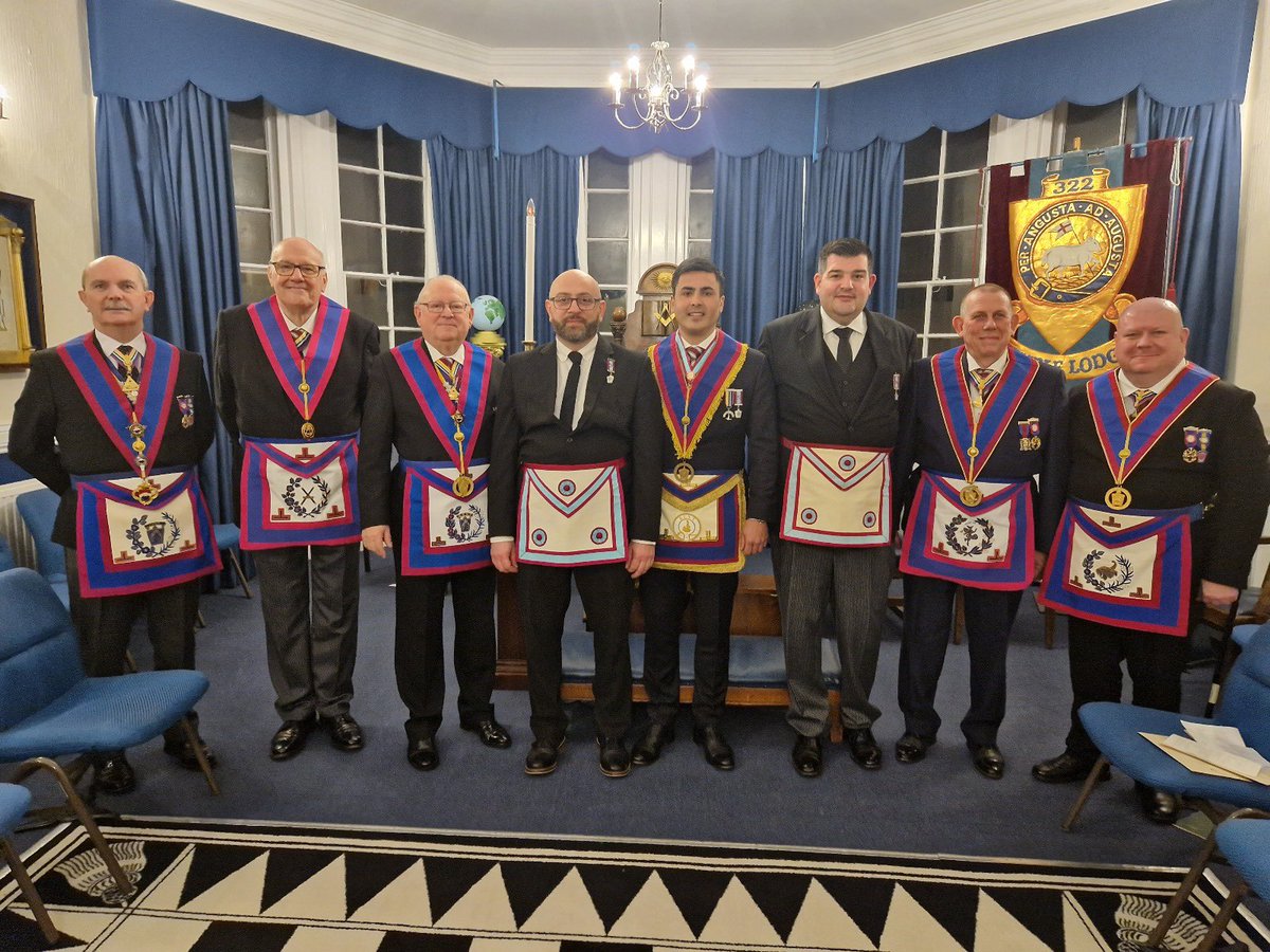 TempleLodge322's tweet photo. A surprise visit from the Provincial Grand Master, who proceeded to take the chair and invest our Worshipful Master as Provincial Grand Steward, after a flawless Advancement ceremony of two excellent candidates. A record amount was then collected for charity at the festive board. https://t.co/hp4xeN9k0M