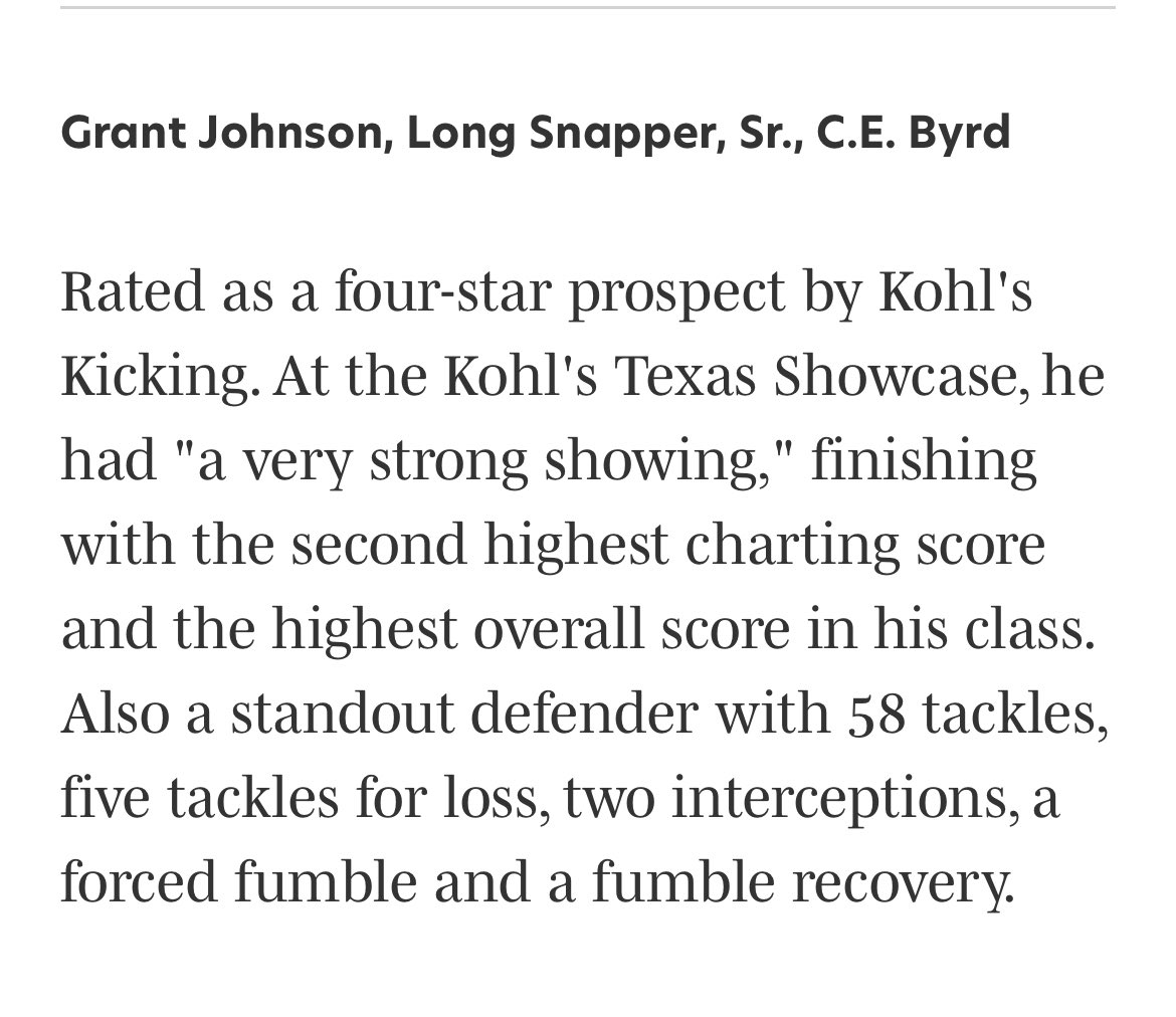 Grant Johnson (@grant_johnson9) on Twitter photo Blessed to named one of the top specialists in Louisiana! <a href="/HKA_Tanalski/">Adam</a> <a href="/cebyrd_football/">C.E. Byrd Yellow Jackets Football</a> <a href="/cebyrdathletics/">C.E. Byrd Yellow Jackets</a> <a href="/KohlsSnapping/">Kohl's Snapping Camps</a>
highschool.si.com/louisiana/2024… Blessed to named one of the top specialists in Louisiana! <a href="/HKA_Tanalski/">Adam</a> <a href="/cebyrd_football/">C.E. Byrd Yellow Jackets Football</a> <a href="/cebyrdathletics/">C.E. Byrd Yellow Jackets</a> <a href="/KohlsSnapping/">Kohl's Snapping Camps</a>
highschool.si.com/louisiana/2024…